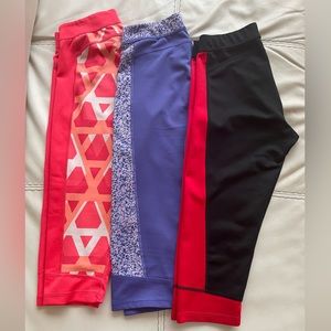 3 Adidas Capri Leggins, size M